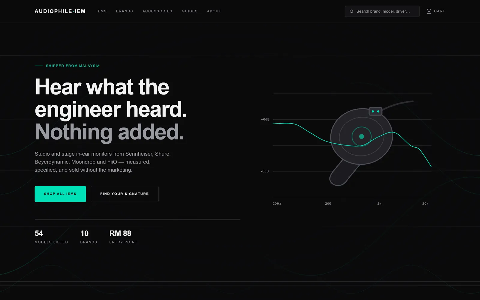 Audiophile IEM Store website